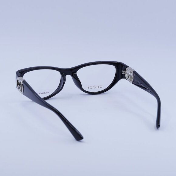 Gucci GG1825O 001 Eyeglasses Shiny Black 54mm Cat Eye Frame - Picture 4 of 11
